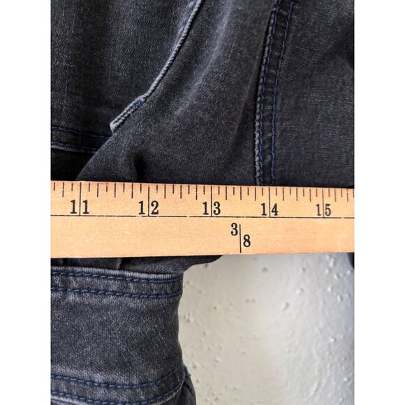 Free People Bo Denim Shirt Dress Midnight Black Button Down Long Sleeve - Picture 9 of 13